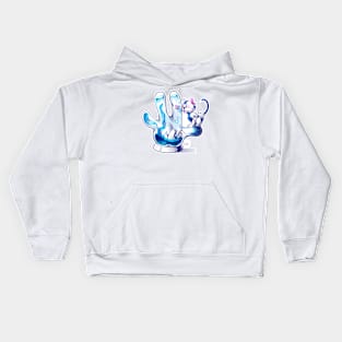 Blue cartoon hands modern and unique 3 Kids Hoodie